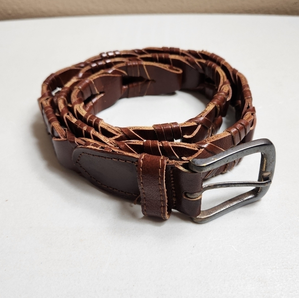 Vintage Womens Brown Genuine Leather Belt-Size M